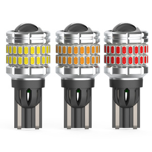 自動照明システムLED T15 W16Wカンバス電球光学レンズ52SMD白赤黄色車内部ターンシグナルハイブレーキライトt15 - Product Image 4