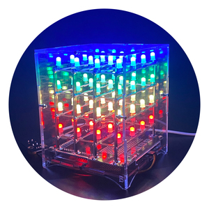 Keyestudio 4x4x4 RGB LED cubo Kit elettronico per Arduino Starter Kit di controllo vocale di supporto C ++/gratta e vinci programmazione