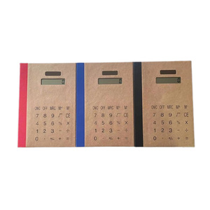 Nuovo 19*12.5cm funzione portatile carta Kraft calcolatrice solare bordo Logo personalizzato per Notebook viaggiatore studente scuola cancelleria - Product Image 1