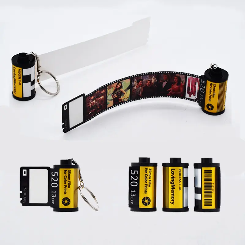 Porte-clés personnalisé avec photo Porte-clés film mémoire à sublimation personnalisé coloré pour anniversaire Valent