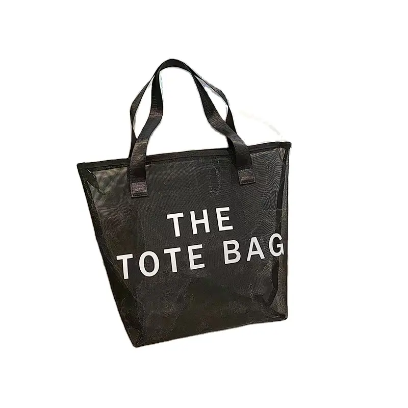 Biểu tượng tùy chỉnh polyester không thấm nước Tote Túi nylon lưới Túi mua sắm bãi biển Tote Túi