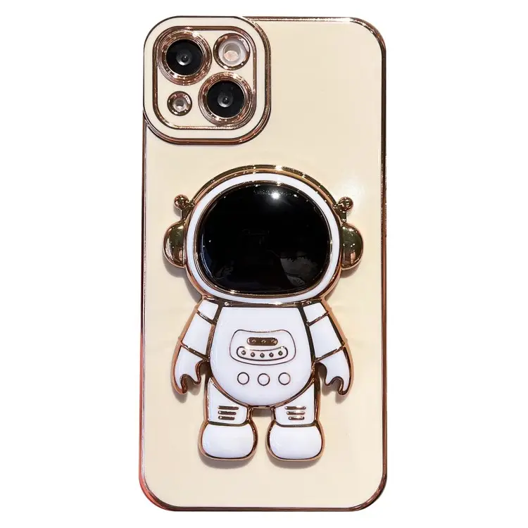 2023新着3D電気メッキ宇宙飛行士キックスタンドiPhone14 Plus用クールカバーケースSamsungGalaxyS23ウルトラ電話ケース