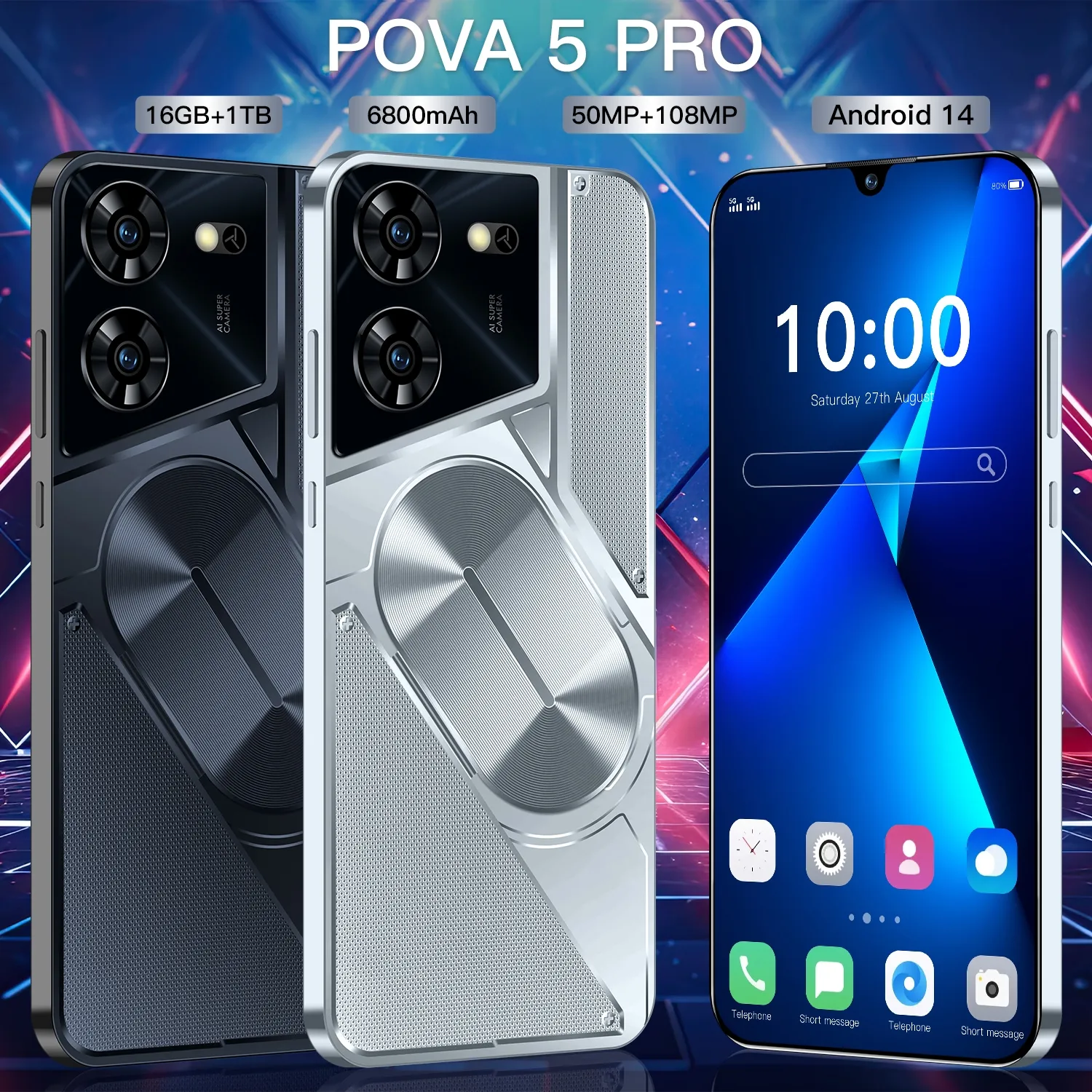 Techno pova 5 pro 1tb dual sim smartphon phone sblocco box