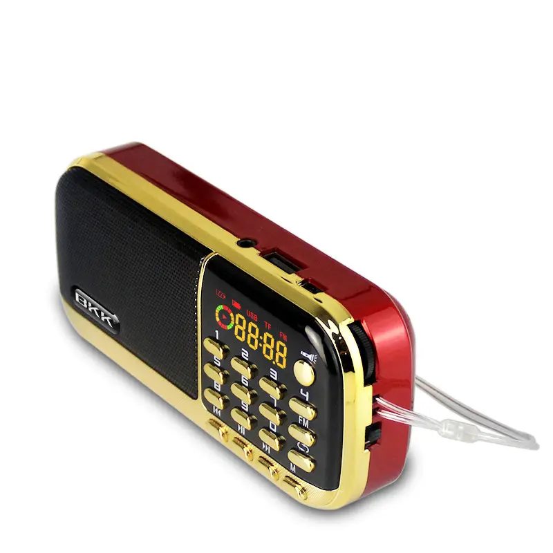 B836BT วิทยุ FM ขนาดเล็กแบบพกพาพร้อมบลูทูธ TF Card ไฟฉาย USB 2*1200mah แบตเตอรี่คู่แบบชาร์จไฟได้
