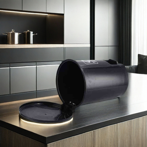 ถังพลาสติกทรงกลมสีเทา10 20 25พร้อมที่เหยียบและฝาปิด - Product Image 6