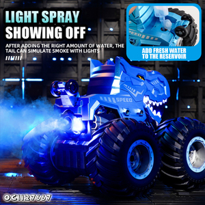 Çocuk Boys hediye öğeleri Rc dinozor mekanik dublör araba 360 dönen oyuncaklar çocuklar için uzaktan kumanda ve Led ile müzikli ışık - Product Image 3
