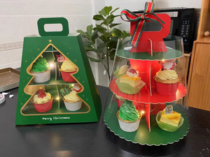 Giá rẻ <span class=keywords><strong>multilevel</strong></span> bánh đứng 3 Tier Giấy Bánh chủ đứng, món tráng miệng để đi bao bì - Product Image 3