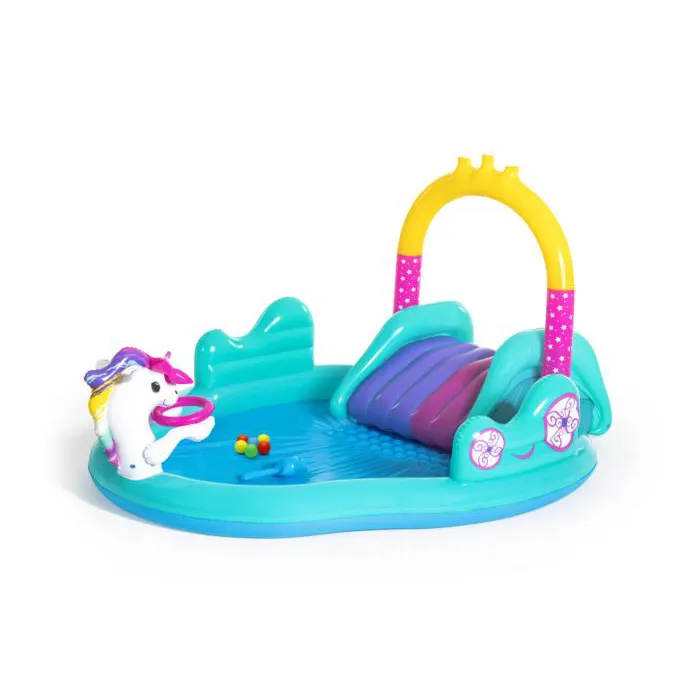 Bestway-centro de juegos de agua con piscina infantil, 53097, unicornio mágico