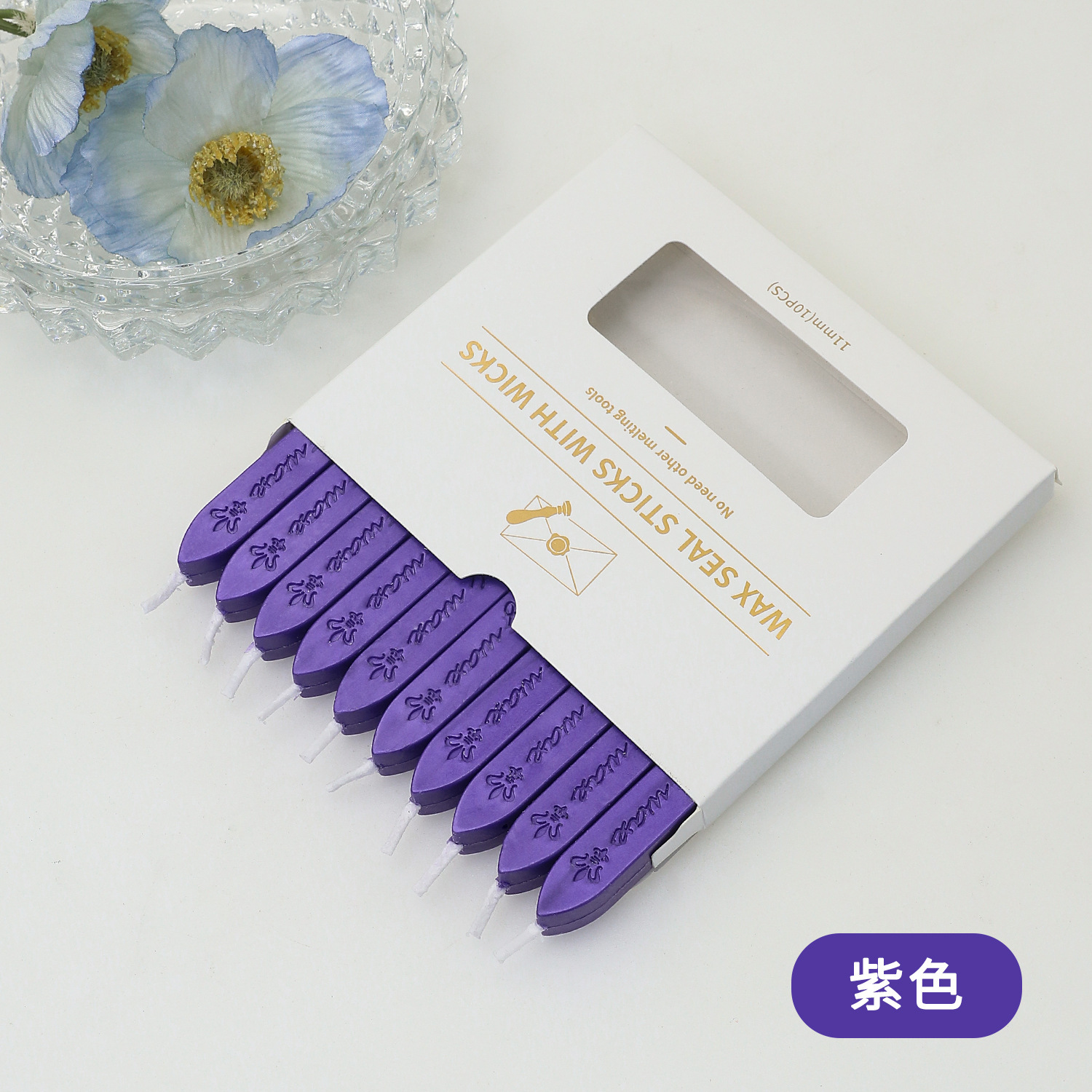 Letter-shaped with core-10 pcs per box-purple