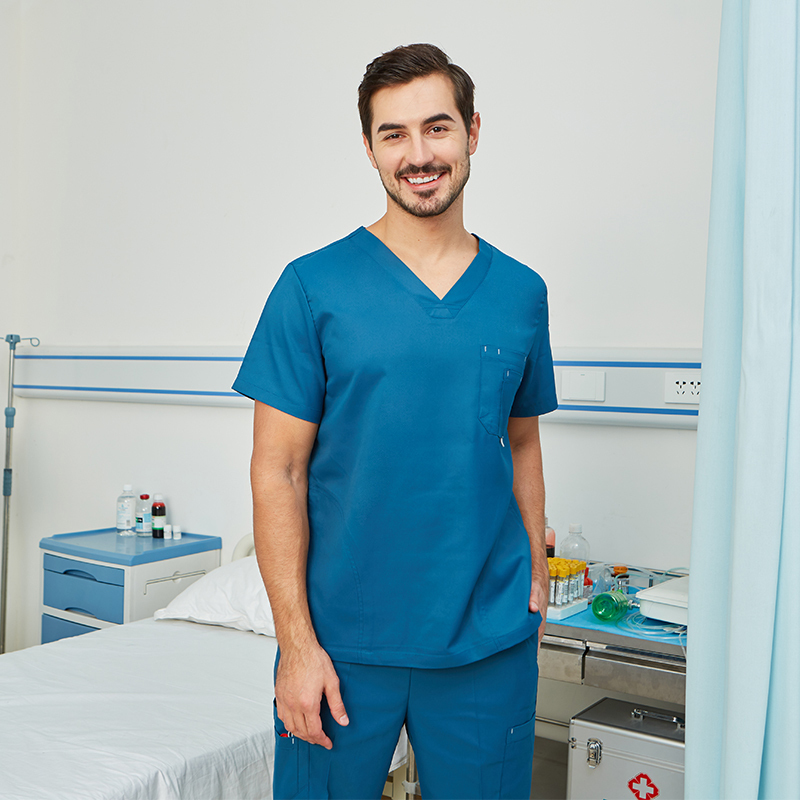 Camiseta de manga corta índigo para hombre