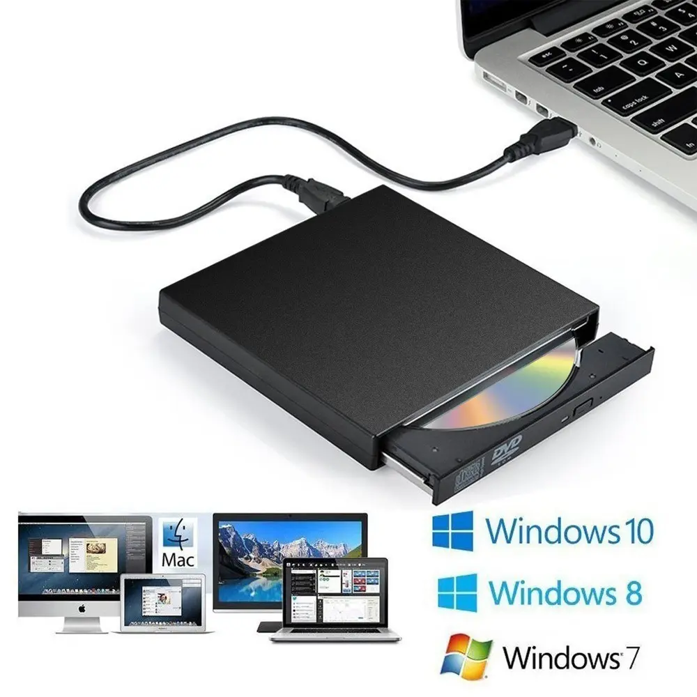 Unidad de disquete externa universal USB2.0, grabadora de disquete, lector de DVD/CD integrado sin controlador