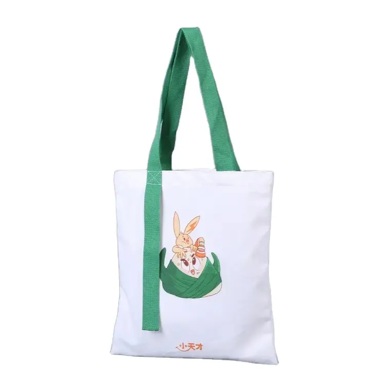 Venda quente Eco Reutilizável Moda Bonito Gato dos desenhos animados Coreia Simples Bolsa de compras de lona de algodão durável resistente