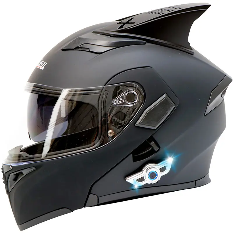 Capacete de corrida ABS inteligente para motocicletas, capacete de motocross com dentes azuis, capacete completo para motocicletas, recém-projetado, duplo