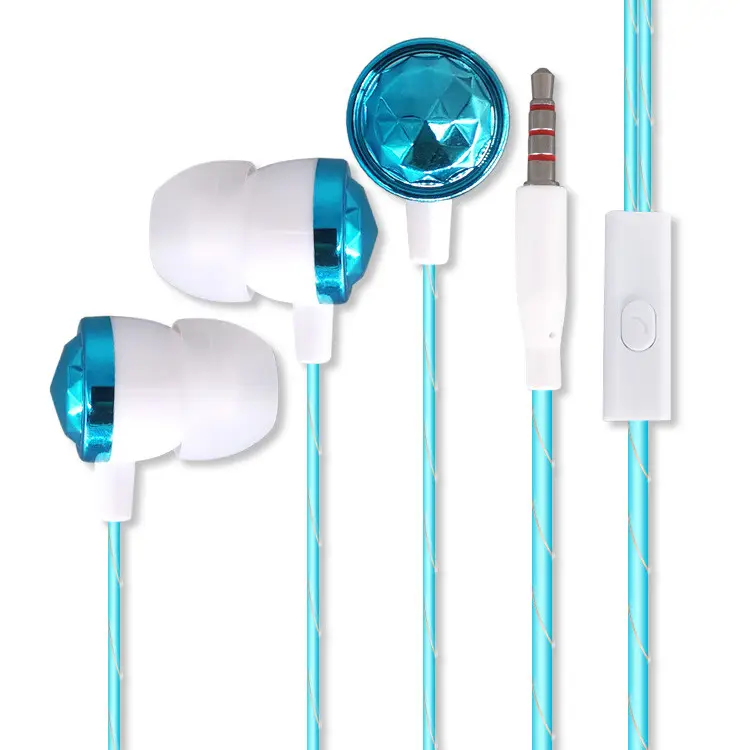 Fones de ouvido intra-auriculares promocionais, fones com microfone intra-auricular com graves móveis