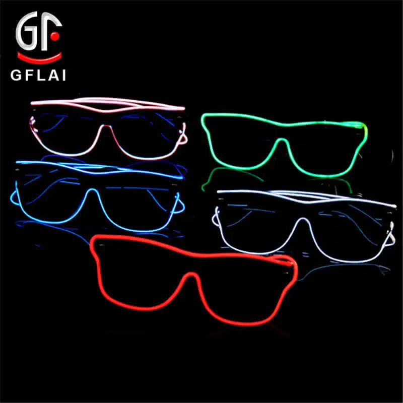 Gafas LED intermitentes con logotipo personalizado, gafas de sol de plástico LED con control por aplicación personalizada para fiesta de concierto, gafas iluminadas