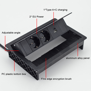 Toma de corriente de mesa PD20W integrada, cubierta abatible para concentrador, 2 salidas de CA, múltiples tomas de corriente, mesa de conferencias de EE. UU., abatible para oficina - Product Image 5