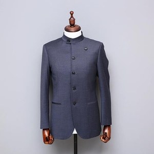 Nuevo estilo slim fit chino <span class=keywords><strong>collar</strong></span> trajes para hombres