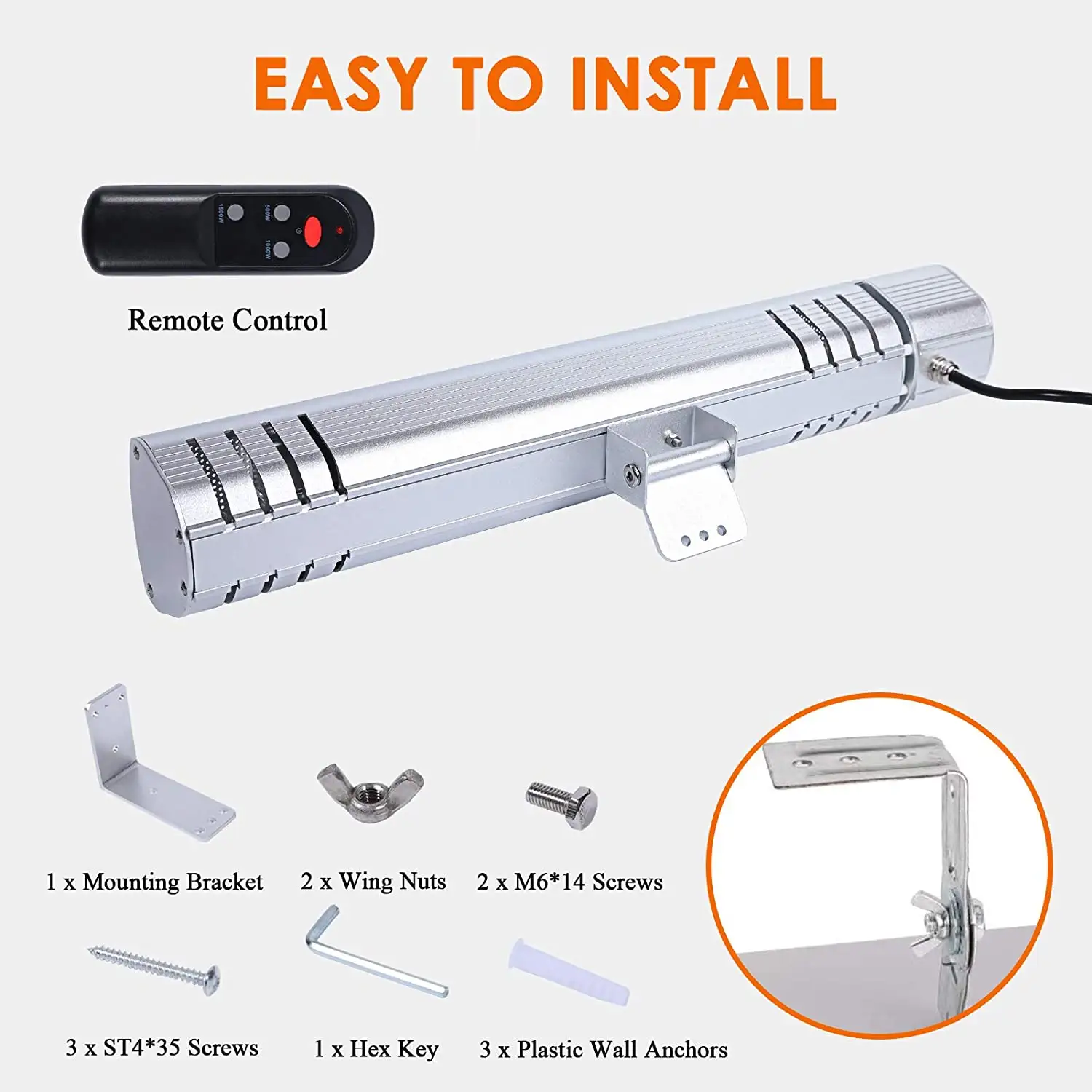 Good Selling Instant Warm With Remote Control Electric Wall-mounted Indoor Or Outdoor Infrared Patio Heater