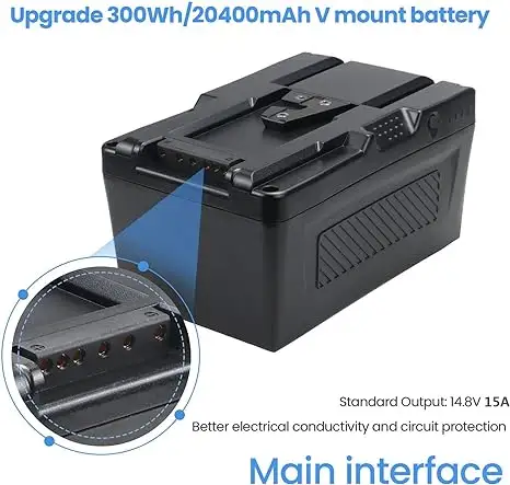 Camera battery 300Wh 20400mAh V installation V locked battery rechargeable replacement battery