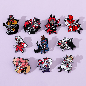 Dễ Thương Phim Hoạt Hình Kim Loại Pin Movie Nhân Vật Hazbin Khách Sạn Bán Buôn Anime Mềm Cứng Men Ve Áo Pin Cho Khuyến Mãi - Product Image 3