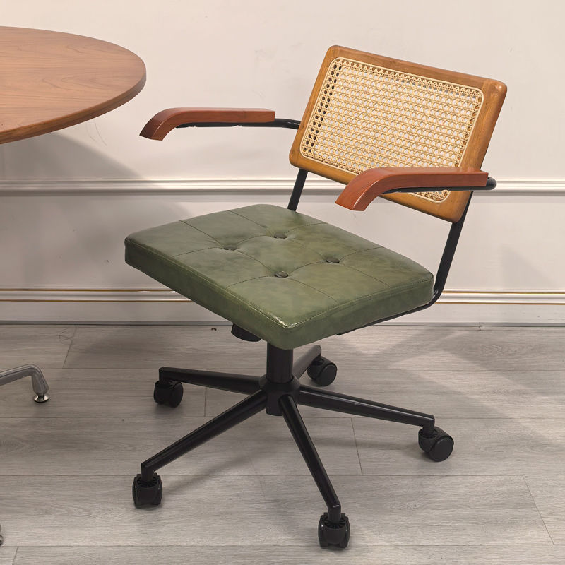 Sakura wood solid wood backrest and green seat cushion (with armrests)
