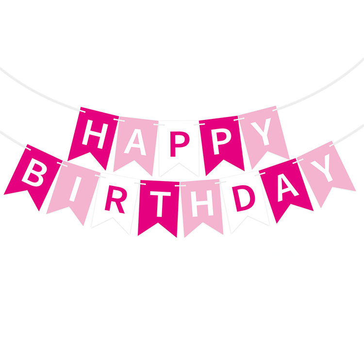Style 8 Rose Fuchsia avec Lettres Blanches