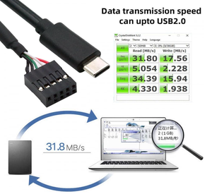USB 2.0マザーボード9ピン10ピンヘッダー-タイプC USB-Cケーブル50cmミニモニターセンサーパネルカメラ用