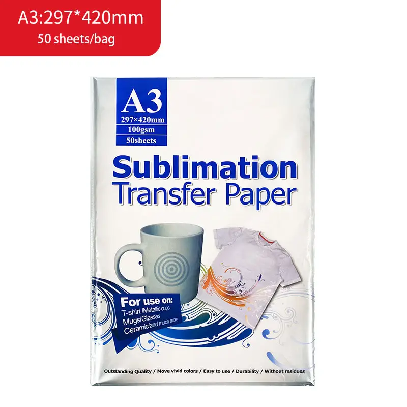Wholesale Sublimation Paper A4/A3 Size Easy to Transfer Sublimation Paper for Tumblers Mugs & T-shirts