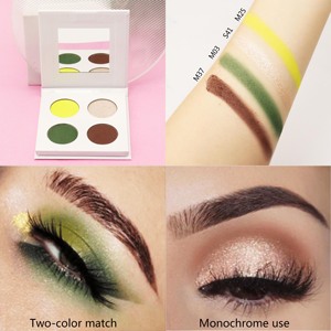 ขายส่งหรูหราเม็ดสีสูง DIY อายแชโดว์พาเลท 4 สีขนาดเล็กไม่มีโลโก้พาเลทแต่งหน้าพร้อมคุณสมบัติน้ําแววสําหรับการใช้ตา - Product Image 2