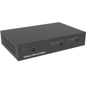 Interruptor de matriz HDMI2.0 de 18Gbps, divisor 4x2, extensor IR, Control RS232, conmutador 4K a 1080P para sistema de cine en casa