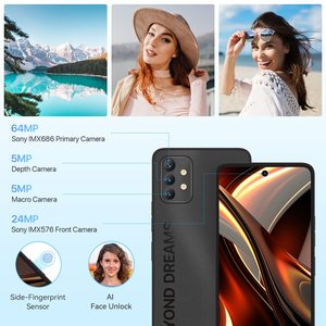 סמארטפון 6.8 "FHD 17GB + 256GB אנדרואיד 64MP AI לשלושה מצלמה 5150Mah נייד 5G חכם טלפון