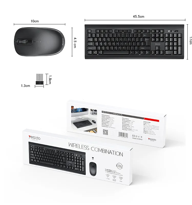 Игровые наборы YESIDO 2,4G беспроводные механические клавиатуры мышь комбо