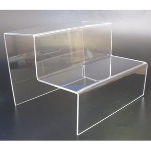 2 <strong>Step</strong> Tier Clear Acrylic Plastic Retail Riser <strong>Counter</strong> <strong>Display</strong> Stands Perfect for <strong>Table</strong> Shops Stalls Ornaments Models Etc - Product Image 1