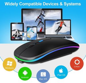 Logo personalizzato abslim dual mode mini bluetooth mouse 2.4ghz mouse wireless ricaricabile rgb mouse - Product Image 6