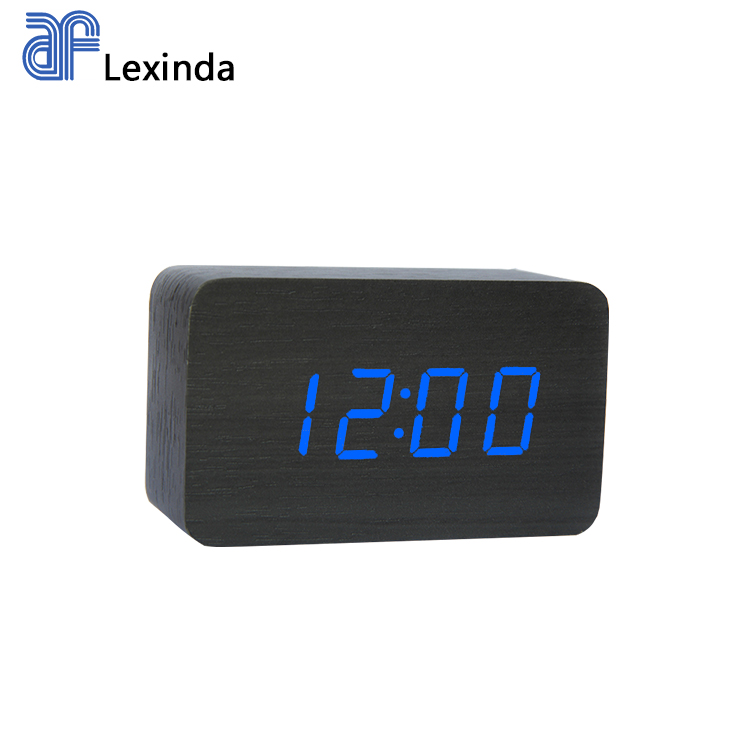 LED azul con negro/blanco/marrón/madera de Bambú
