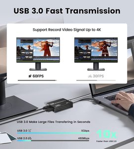 4K <strong>HDMI</strong> to USB3.0 Video Capture Card <strong>HDMI</strong> Loopout Video <strong>Recorder</strong> Grabber for OBS Capturing Game Live Streaming