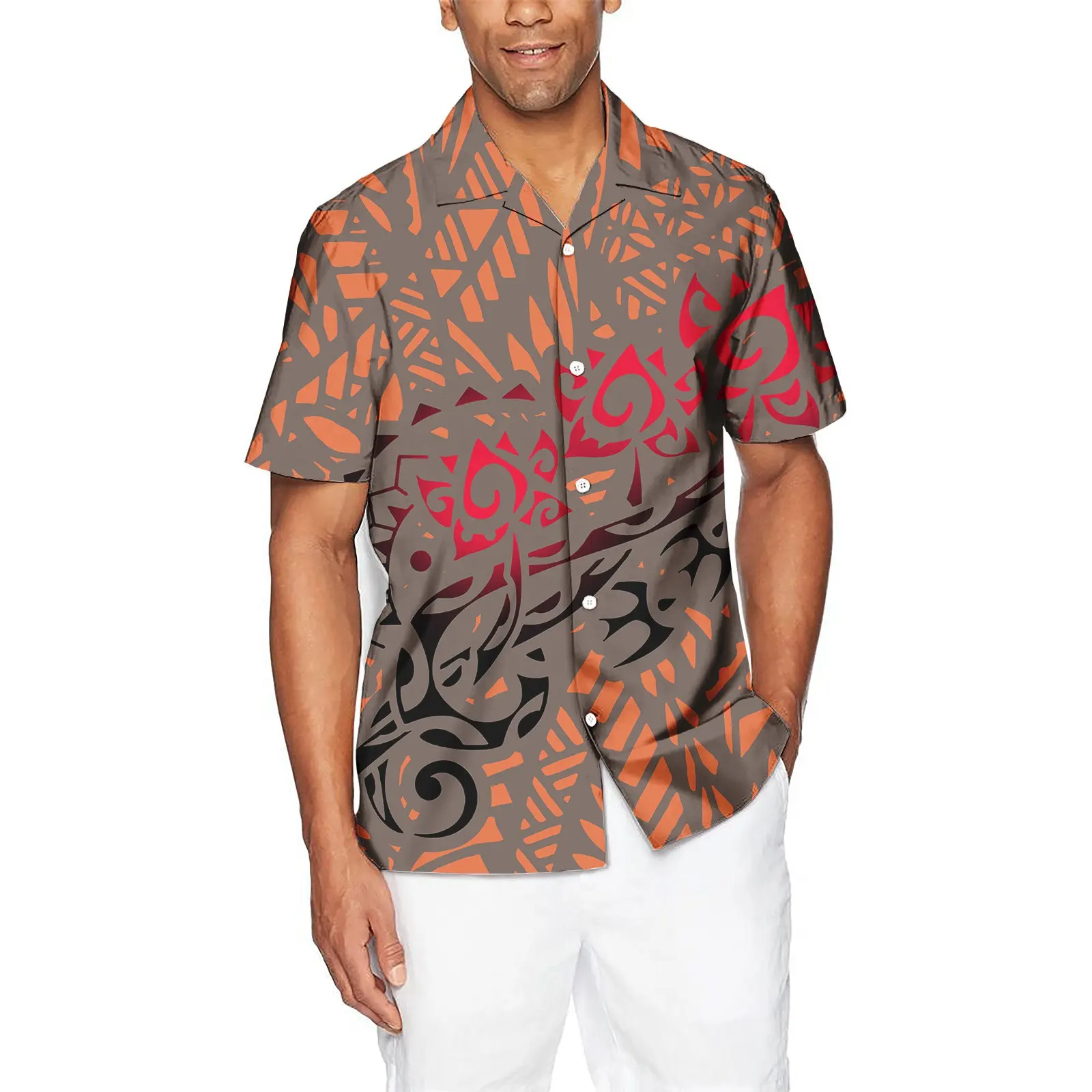 Camisa hawaiana de manga corta para hombre, ropa con botones, personalizada, para playa, de verano
