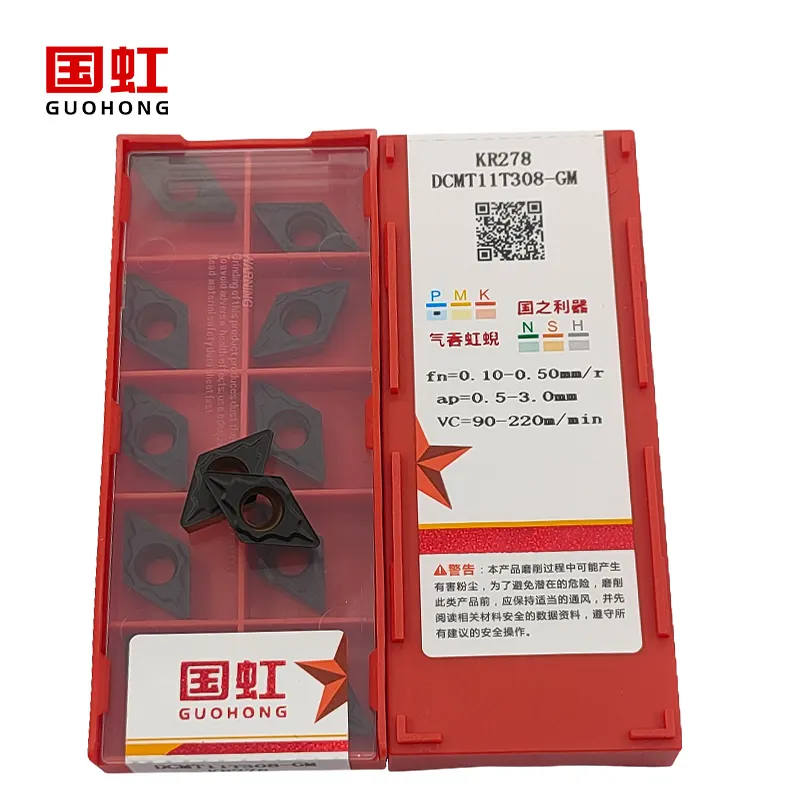 DCMT11T304-GM DCMT11T308-GM KR278 이중 코팅 내부 구멍 터닝으로 강철 가공용 CNC 카바이드 터닝 툴