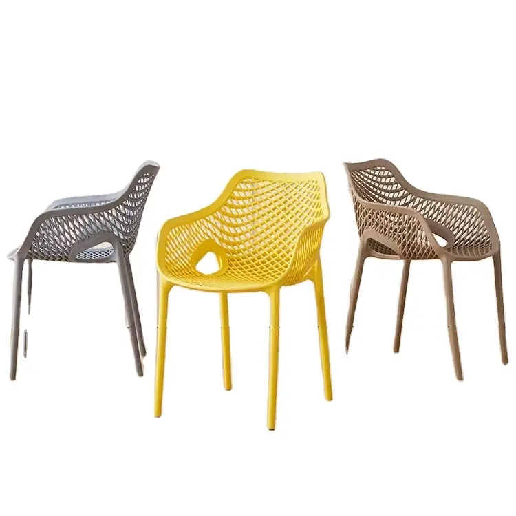 Últimos modelos Silla de comedor de plástico para uso doméstico silla apilable simple moderna silla de comedor