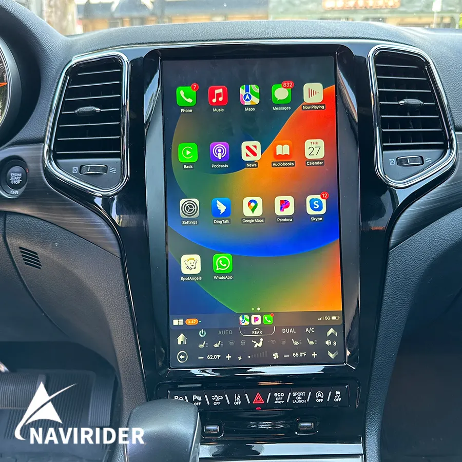 Radio de pantalla Tesla Android de 13,6 pulgadas 2DIN para Jeep Grand Cherokee 2014-2020 GPS Carplay reproductor de vídeo Multimedia para coche estéreo Navi