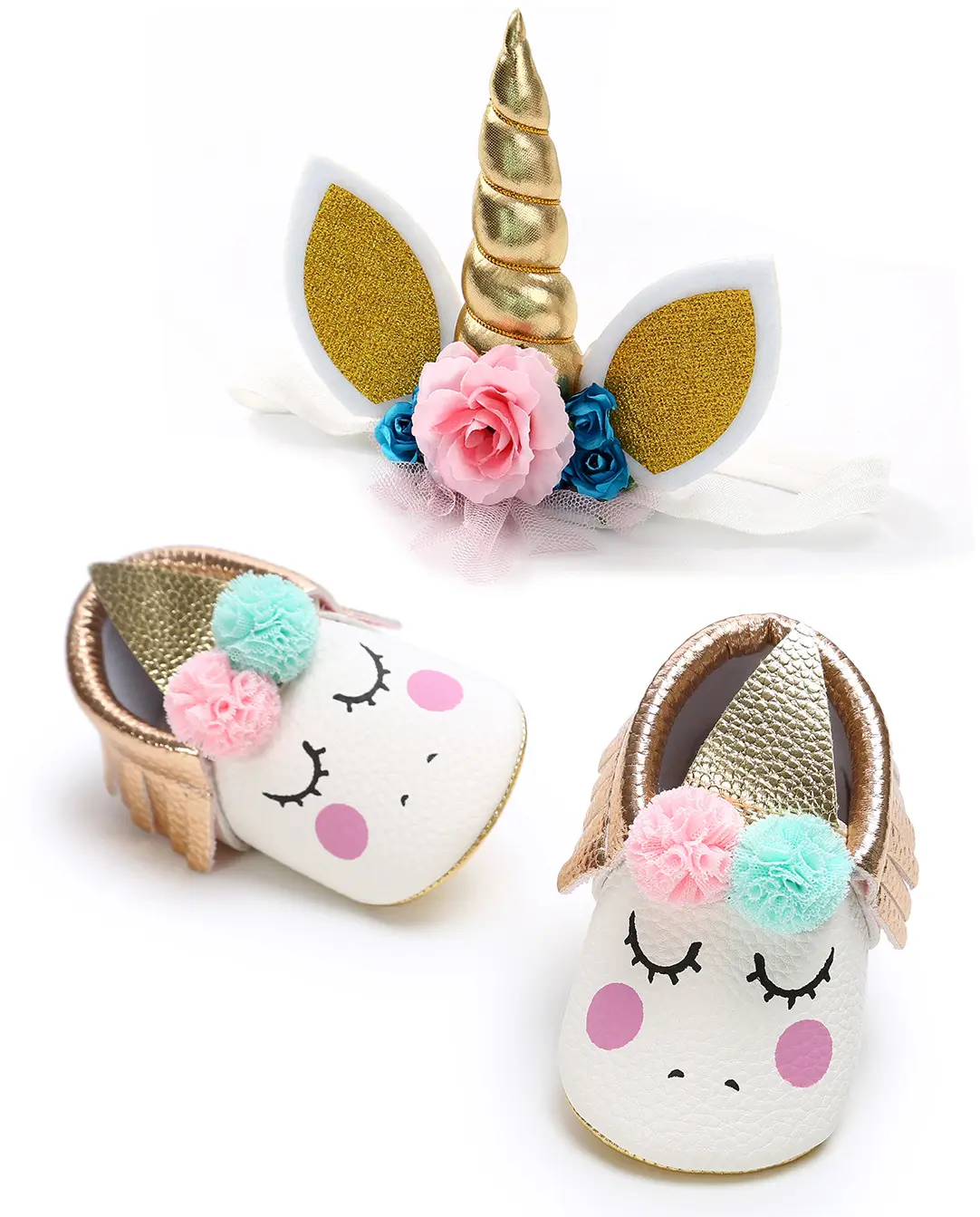 0-1Y Birthday Soft Bottom Anti-skid Infant Prewalker Unicorn baby shoes girls