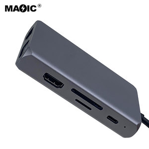 מתאם c usb 9 ב 1 דונגל עם 4k hdmi pd קורא כרטיס tf 3xusb3. 0 <span class=keywords><strong>vga</strong></span> rj45 ethernet תחנת עגינה למחשב נייד