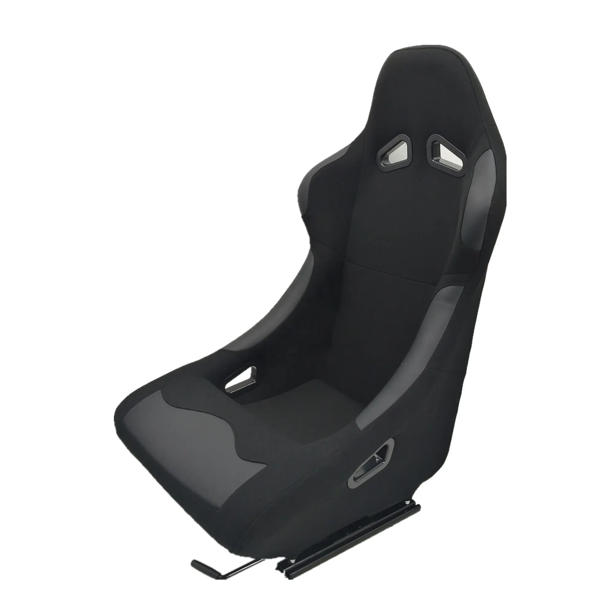 Сиденье-ведро для гоночного автомобиля из черной ткани с одним ползунком для взрослых, спортивное гоночное сиденье