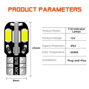 TGZ 8SMD dekoder LED T10 ampul 12V Decoder dekoder ile Side Marker işık 194 168 genişlik gösterge lambası - Product Image 2