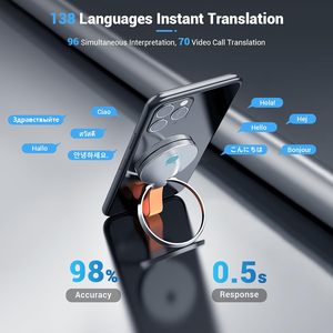 138 + устройство языкового переводчика, Магнитная подставка для телефона X9, устройство-переводчик с двусторонним голосовым переводчиком в реальном времени - Product Image 5