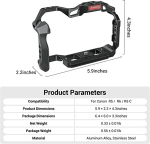 Smallrig R5/R5 C/R6 กรงสําหรับ Canon R5 R6 R5 C, 1/4"-20 และ 3/8"-16 หลุมเกลียวสําหรับทําฟิล์ม -2982b - Product Image 5