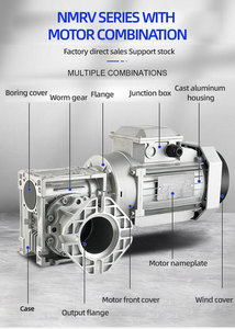 กล่องเกียร์หนอนเทอร์โบ nmrv 040และ0.55KW เอาท์พุทมอเตอร์18มม. ช่องกุญแจมอเตอร์เกียร์6มม. - Product Image 6