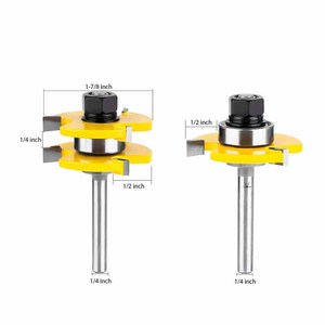 2pcs Tongue and Groove Router Bit Set <strong>1</strong>/2&quot; X <strong>1</strong>/<strong>4</strong>&quot; - <strong>1</strong>/2&quot; Shank Woodworking <strong>Cutter</strong> Tenon <strong>Cutter</strong> for Woodworking Tools - Product Image 4