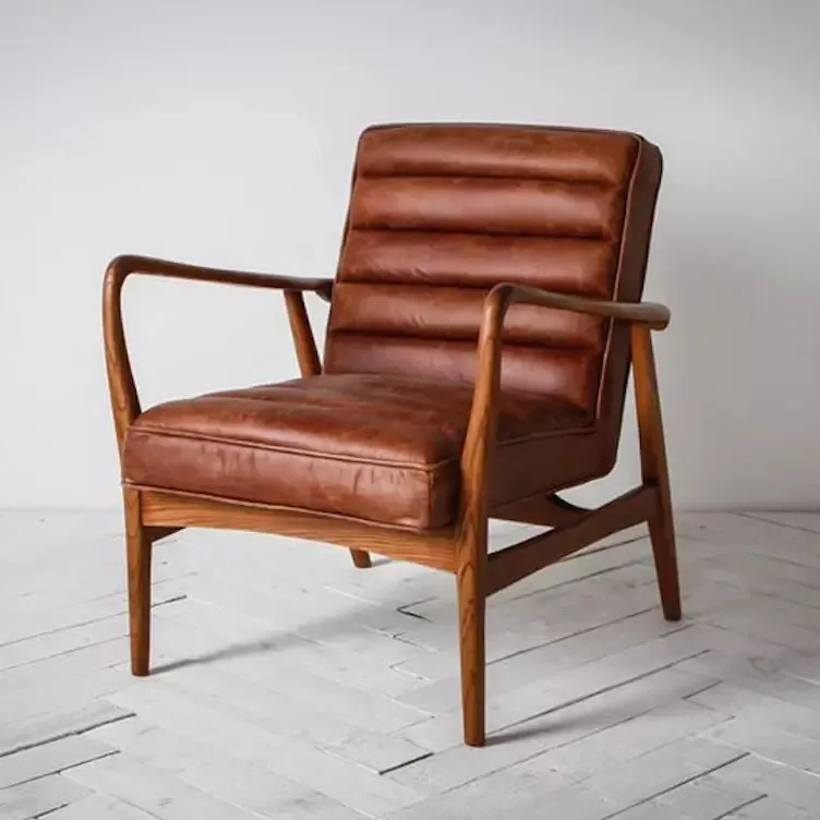 Sillón de diseño nórdico moderno, silla de ocio, muebles modernos, sillón de cuero, silla para sala de estar, silla de oficina