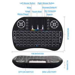 Miniteclado inalámbrico i8 retroiluminado, 3 colores, 2,4 ghz, inglés, ruso, Air Mouse con Touchpad, Control remoto, Android, decodificador - Product Image 4